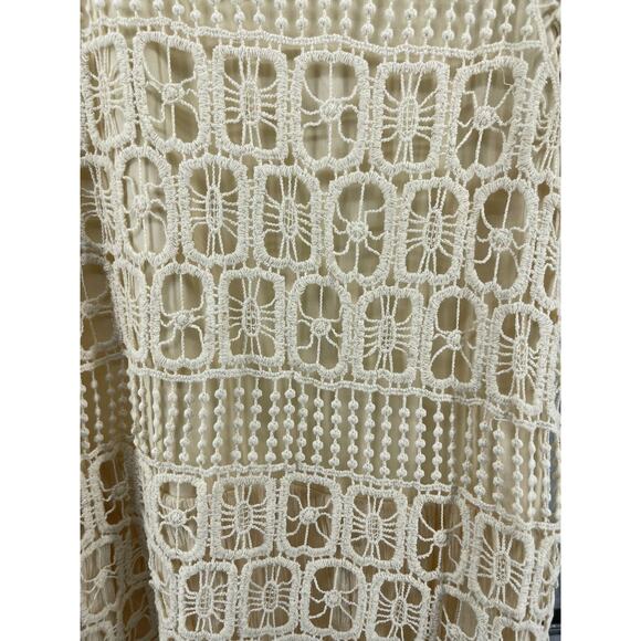 Entro Cream Crochet Lace Sleeveless Tank Top Women's Size Small/Medium - Picture 2 of 5